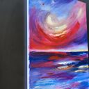 Dyptyk 'Zachód słońca' - zestaw 2 obrazów olejnych 35x50