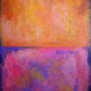 Różowo-pomarańczowa abstrakcja - akrylowy obraz 50x70 cm