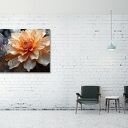 Pomarańczowy kwiat 3D na płótnie 120x80 cm