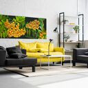 Nowoczesny obraz do salonu z żółtą jarzębiną 147x60 cm