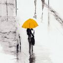 Czarno-biały obraz 30x40 cm malowany ręcznie tuszem na papierze akwarelowym