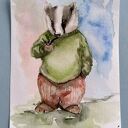 Borsuk. Ilustracja bajkowa