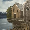 bawełnianym, 40x50, alla prima, ramka w zestawie
