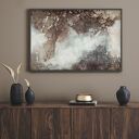Abstrakcyjny obraz Bioluminescencja nr 1 90x60 cm - technika mieszana i płatki srebra