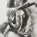 Lovers - obraz 100x70 z rysunku węglem nad łóżko