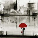 grafika 30x40 cm wykonana ręcznie, abstrakcja, elegancki minimalizm, obraz do salonu