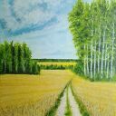 Akrylowy obraz polski las Natura w ramie sosnowej 40x30 cm z motywacyjnym mottem