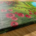 Pejzaż akrylowy 40x30 cm „Wśród karminowych maków” - ręcznie malowany na płótnie