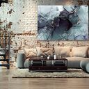 Granatowo-złoty obraz na płótnie 120x80 cm - marmurowy glamour