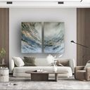 Abstrakcja Garden - obraz strukturalny XXL 100x140 cm (dyptyk)