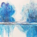Pejzaż - akwarela formatu 18 x 24 cm