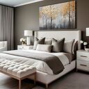 Obraz do salonu - ZŁOTY LAS DRZEWA Z LIŚĆMI PEJZAŻ - 70x50 cm (105301)