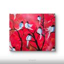 Obraz akrylowy 60x50 cm - kolorowy pejzaż z ptasimi akcentami, gotowy do zawieszenia