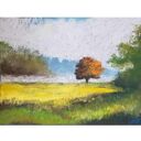 Obraz "Drzewko" - pejzaż w pastelach suchych 18x24 cm