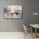 Obraz abstrakcyjny na płótnie 120 x 80 cm - niebieski, różowy i pastelowy