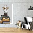 Obraz drukowany na płótnie Alpaka Wandzia 70x100 cm - prezent do zawieszenia