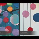 Obraz do salonu - KOLOROWE DRZEWO ABSTRAKCJA ARTYSTYCZNA - 70x50 cm (105401)