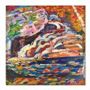 Abstrakcja malarska - obraz na płótnie 70x70 cm do salonu i biura