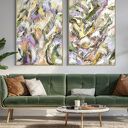 Zestaw 2 obrazów 100x70 cm - kolorowa abstrakcja do salonu i sypialni