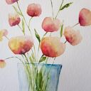 Kwiaty - oryginalna akwarela formatu 32/24 cm