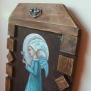 Anioł Niam obraz ręcznie malowany na drewnie