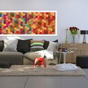 Abstrakcja ośmiokąty na płótnie 147x60 cm - gotowy do zawieszenia