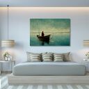 Obraz na płótnie ŁÓDŹ 4 - rybak na morzu lub jeziorze, 120x80 cm