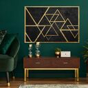 Obraz na płótnie Trójkąty Złoto Art-Deco 120x80 cm