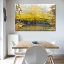 Obraz na płótnie Drzewa słońca 120x80 - złote, glamour