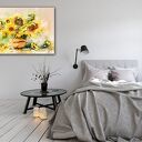 Obraz na płótnie Słoneczniki 3 - akwarelowy szkic 120x80 cm
