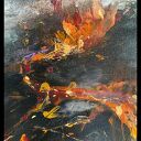 WULKAN I (VOLCANO I - 60X80) - obraz ręcznie malowany na płótnie, fine art