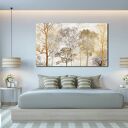 duże DRZEWO 15 - 120x70cm obraz na płótnie brąz beż