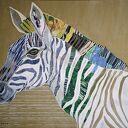 Obraz na zamówienie Zebra - ręcznie malowany na płótnie 50x70