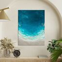 Turkusowy obraz abstrakcyjny - obraz ocean - Maldives 30x40 cm - pionowy obraz do salonu