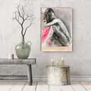 Neon Pink 100x70 - kobiecy obraz akrylowy na papierze