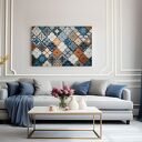 Obraz do salonu - MOZAIKA GEOMETRYCZNA ORNAMENTY DEKORACYJNE - 70x50 cm (104701)