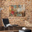 Kwiaty shabby chic na płótnie 100x70 cm - gotowy do zawieszenia