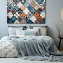 Obraz do salonu - MOZAIKA GEOMETRYCZNA ORNAMENTY DEKORACYJNE - 70x50 cm (104701)