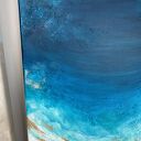 Turkusowy obraz abstrakcyjny - obraz ocean - Maldives 30x40 cm - pionowy obraz do salonu