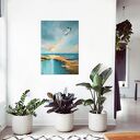 Żurawie abstrakcyjny pejzaż - ręcznie malowany obraz na płótnie 50x70 cm