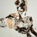 Cockerspaniel - abstrakcyjny obraz pies i natura w kolorach Latte machiatto (40x40x2 cm)