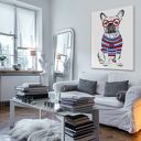 Buldog z sercem - obraz na płótnie 60x80 cm (wysyłka w 24h)