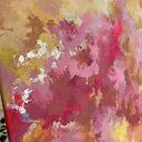 Żółty obraz abstrakcyjny, kolorowa abstrakcja 70x90 Sunset Melody - czerwony obraz do salonu