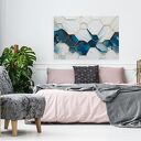 Obraz do salonu - ABSTRAKCJA GEOMETRYCZNA ZŁOTE LINIE STRUKTURA - 70x50 cm (106501)