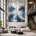 Dyptyk abstrakcja XXL 140 x 160 cm na antresolę - ręcznie malowany obraz do salonu