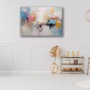 Obraz abstrakcyjny na płótnie 120 x 80 cm - niebieski, różowy i pastelowy