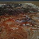 Tryptyk energetyczny Pouring z ramami - 3 ręcznie malowane obrazy 24x30 cm