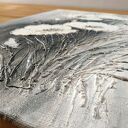 NOWOCZESNY OBRAZ STRUKTURALNY Z WIDOCZNĄ TEKSTURĄ 3D - "SREBRZYSTY SZYK" (dostawa gratis)