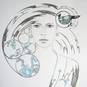 Eterna II - kobieta, rysunek ręcznie wykonany (50x70 cm)