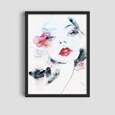 Akwarela na papierze Red Lips, ilustracja modowa